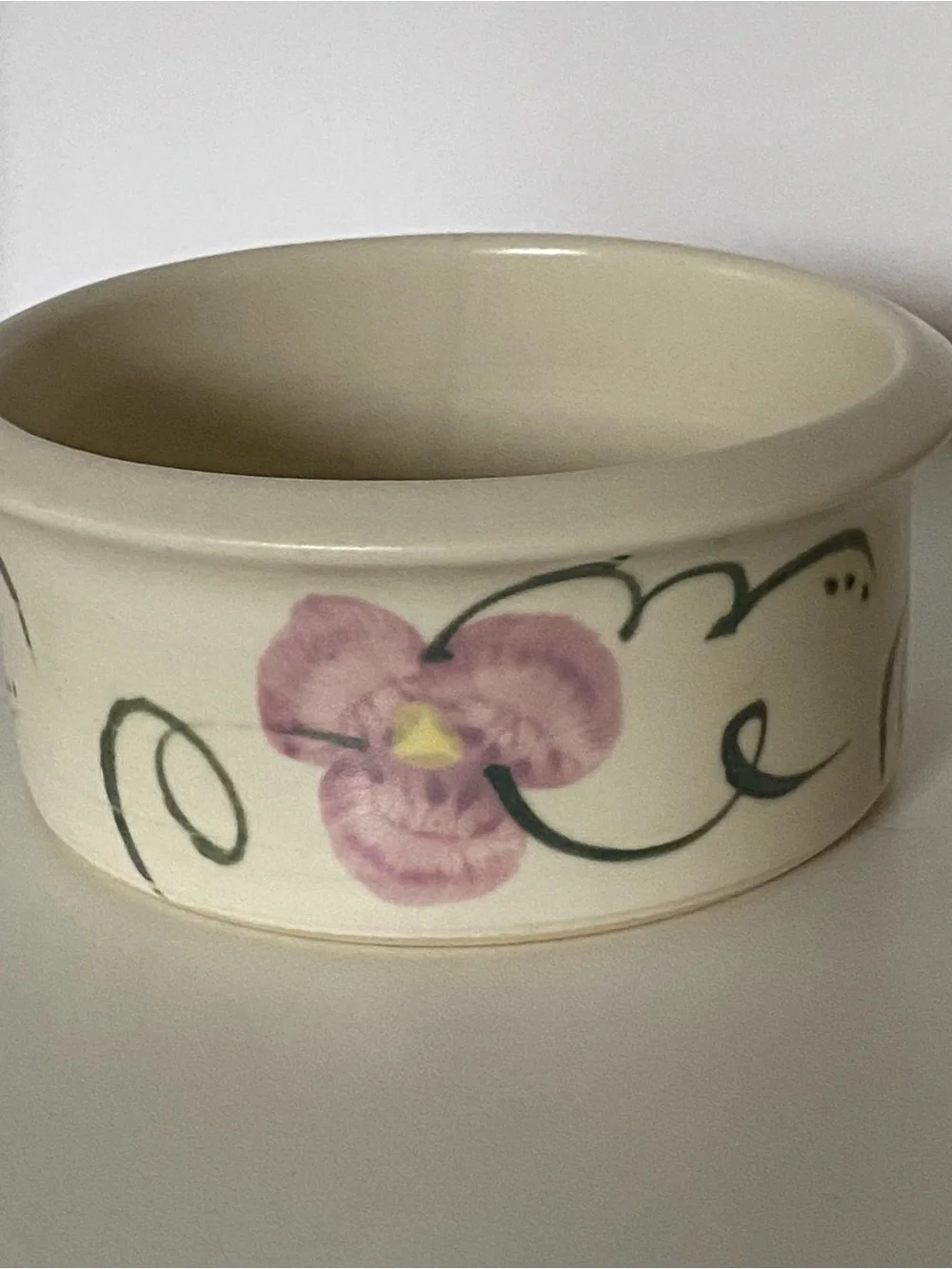 Creamer and Sugar Bowl Vintage Hand Thrown Pottery Hand Painted Signed floral
